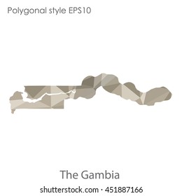 The Gambia map in geometric polygonal style.Abstract tessellation,modern design background.