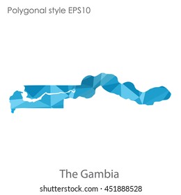 The Gambia map in geometric polygonal style.Abstract tessellation,modern design background.