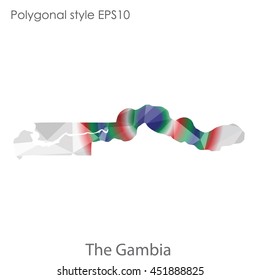 The Gambia map in geometric polygonal style.Abstract tessellation,modern design background.