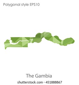 The Gambia map in geometric polygonal style.Abstract tessellation,modern design background.