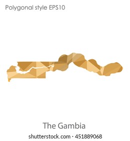 The Gambia map in geometric polygonal style.Abstract tessellation,modern design background.