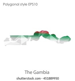 The Gambia map in geometric polygonal style.Abstract tessellation,modern design background.