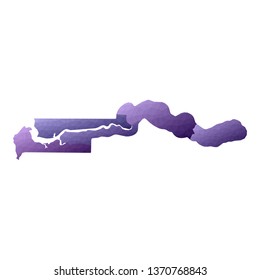 Gambia map. Geometric style country outline. Mesmeric violet vector illustration.
