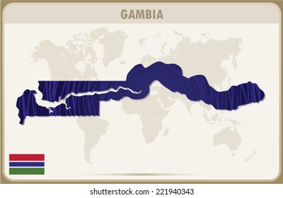 GAMBIA map graphic design, Vector.