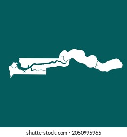 Gambia map High Detailed. white color. on green background. Abstract design vector illustration eps 10