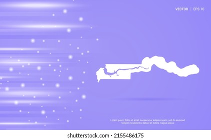 Gambia map isolated on purple background. Vector Illustration.