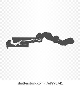 Gambia map isolated on transparent background