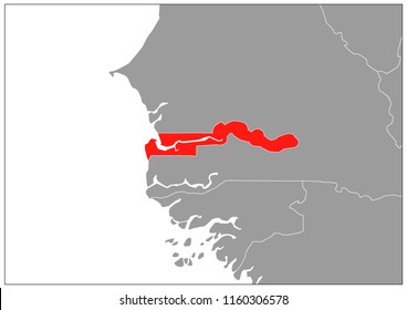 Gambia map on gray base