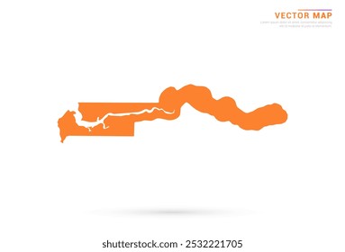 Mapa de Gambia - Estilo abstracto anaranjado aislado en Vector de fondo blanco.