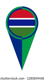 Gambia map pointer pin icon location flag marker