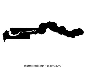 Gambia Map silhouette Vector illustration eps 10