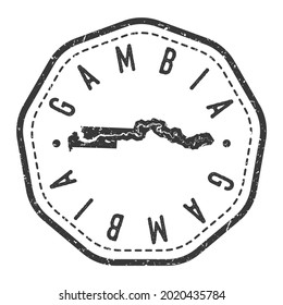 Gambia Map Stamp Retro Postmark. Silhouette Postal Passport. Seal Round Vector Icon. Badge Vintage Postage Design.