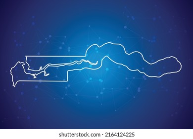 Tecnología de mapas de Gambia con fondo de conexión de red
