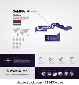 Gambia Map vector illustration