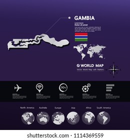 Gambia Map vector illustration