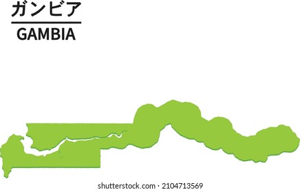 GAMBIA map. World map country vector illustration. Text means "GAMBIA"