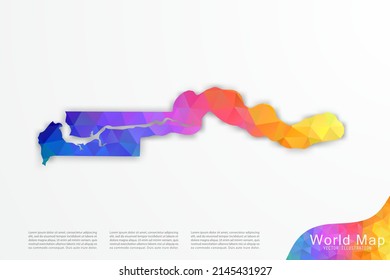 Gambia Map - World Map International vector template with polygon style and gradient colorful isolated on white background for website, design, infographic - Vector illustration eps 10