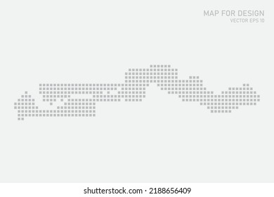Gambia Map - World map International vector template with grey pixel, grid, grunge, halftone style isolated on white background for education, infographic, design - Vector illustration eps 10