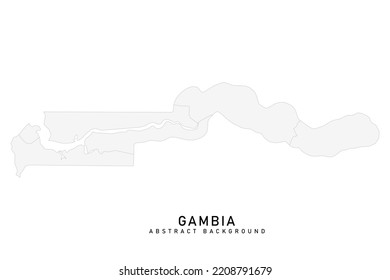 Gambia Map - World Map International vector template with High detailed including grey color and grey line isolated on white background for design - Vector illustration eps 10