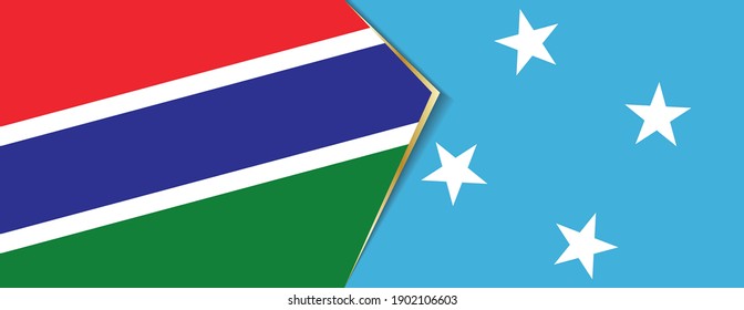 Banderas de Gambia y Micronesia, dos banderas vectoriales símbolo de relación o enfrentamiento.