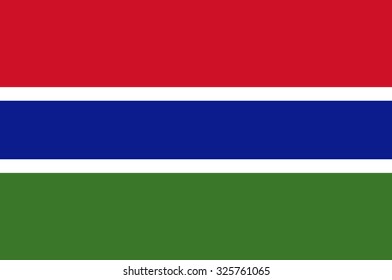 Gambia Nation Flag