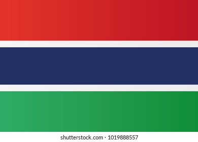 Gambia national flag. Republic of the Gambia vector illustration symbol.