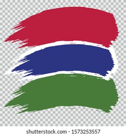 GAMBIA national flag slpash brush vector on transparent background