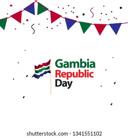 Gambia Republic Day Flag Vector Template Design Illustration