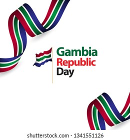 Gambia Republic Day Flag Vector Template Design Illustration