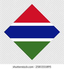 Gambia rhombus flag. Vector illustration.