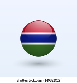 Gambia round flag. Vector illustration.