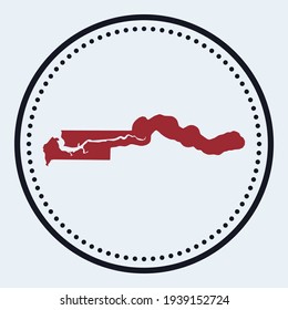 Gambia round stamp. Round logo with country map and title. Stylish minimal Gambia badge with map. Vector illustration.