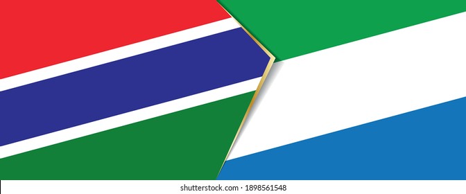 Gambia und Sierra Leone Flaggen, zwei Vektorflaggen Symbol für Beziehung oder Konfrontation.