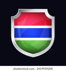 Gambia Silver Shield Flag Icon