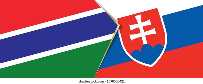 Gambia and Slovakia flags, two vector flags symbol of relationship or confrontation.