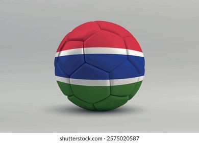 Gambia soccer ball featuring the national flag design on a gray background