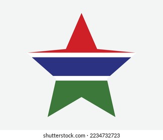 The Gambia Star Flag. Gambian Star Shape Flag. Country National Banner Icon Symbol Vector Flat Artwork Graphic Illustration svg