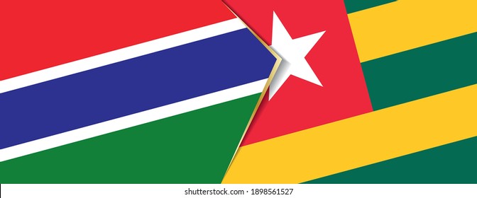 Banderas de Gambia y Togo, dos banderas vectoriales símbolo de relación o enfrentamiento.