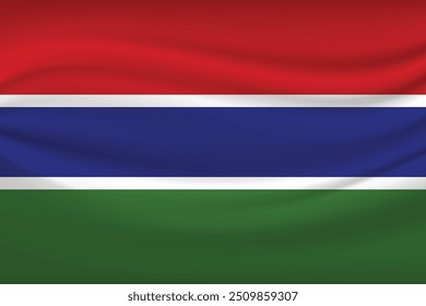 Gambia Waving Country Flag in Vector illustration