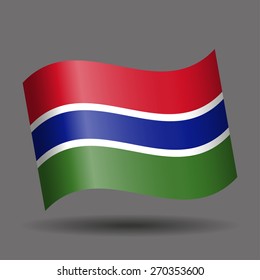 Gambia waving flag