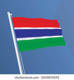 Gambia Waving Flag Design and Gambia Flag Design