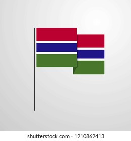 Gambia waving Flag design vector