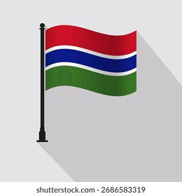Gambia-Wellenfahne-Pole, Vektorgrafik