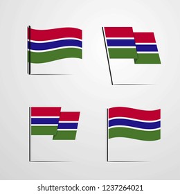 Gambia Waving Flag set
