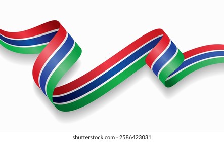 Gambian flag wavy abstract background. Vector illustration.