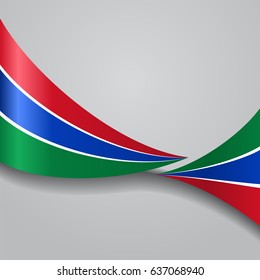Gambian flag wavy abstract background. Vector illustration.