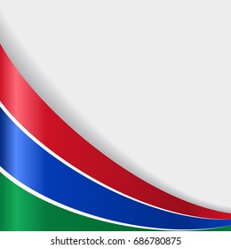 Gambian flag wavy abstract background. Vector illustration.