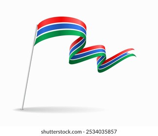 Diseño de fondo ondulado de bandera gambiana. Ilustración vectorial.
