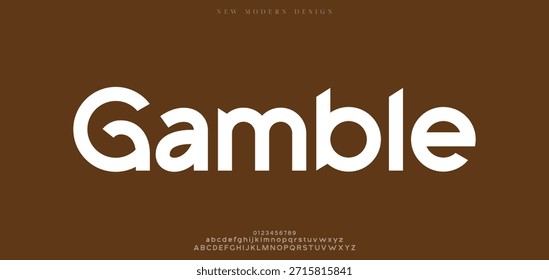 Gamble, una Abstractas fuente espacial de tecnología y alfabeto. diseños de Fuentes de efecto techno. Tipografía concepto de ciencia ficción digital. Ilustración vectorial