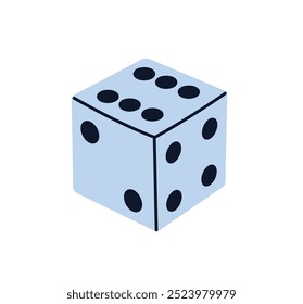 Gamble cubes marked with dots, gamble cubes, pair of dice lying with numbers on top side drawn with lines, throwable gambling device for tabletop, board and casino games icon flat vector illustration.